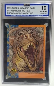 Jurassic Park 1993 Topps Tyrannosaurus Rex Promo - Hero Magazine ISA 10 Grade - Picture 1 of 2