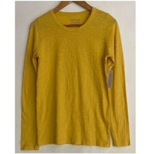 NWT VELVET BY GRAHAM & SPENCER LIZZIE ORIGINALS LONG SLEEVE COTTON TEE TOP S - Picture 1 of 5