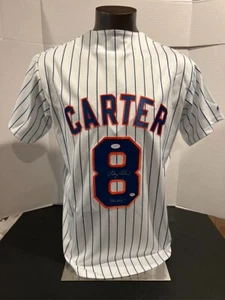 Camiseta de béisbol Gary Carter de los Mets de Nueva York firmada a mano "THE KID" CERTIFICADO DE AUTENTICIDAD JSA especial - Imagen 1 de 10