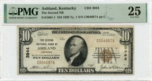 1929 Ty. 1 $10 2nd National Bank Ashland KY CH# 3944 PMG VF25 - Picture 1 of 2