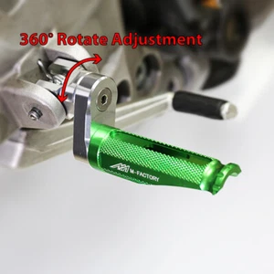 Green 1 inch Extended Rider Foot Pegs SHINOBI For Honda CBR650F 14 15 16 17 18 - Picture 1 of 7