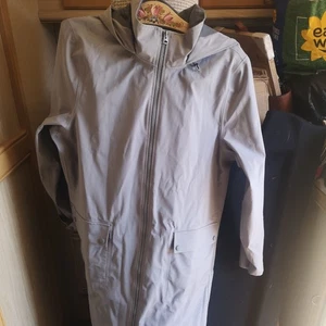 Lands' End Womens Red Rain Coat Size M Zip - Hooded Water Resistant - Picture 1 of 12