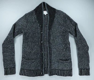 Rag & Bone Cardigan Mens XL Gray Black Shawl Collar Button Front Wool Blend - Image 1 of 4