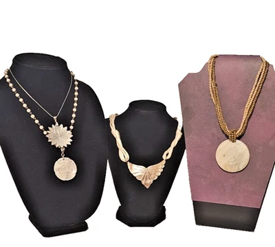 Lote De 4 Colgantes De Colección Mop Collares Alas de Sol Flor Imitación Perlas Madera Cuentas Cordón Foto 1 de 4