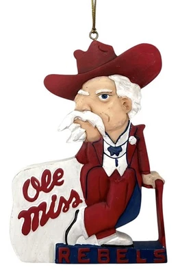 "Adorno pintado a mano Coronel Reb-Ole Miss Rebels 4,5"" por Meico-nuevo" Foto 1 de 3