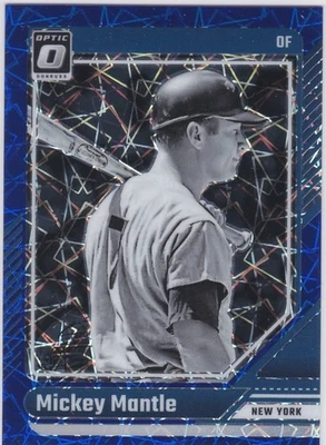 MICKEY MANTLE New York Yankees Donruss Optic RARO AZUL VELOCIDAD PRIZM VARIACIÓN Foto 1 de 2