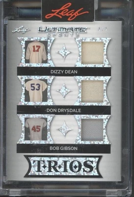 2024 Leaf Ultimate Sports Sparkle Dizzy Dean Don Drysdale Bob Gibson 4/4 Jersey - Image 1 of 2