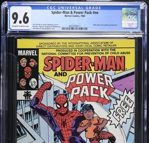 Spider-Man & Power Pack #1 CGC 9.6 1984 Child Abuse Prevention Promotion NEA - Bild 1 von 3
