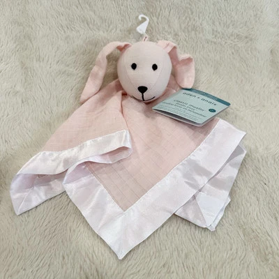 Aden & Anais Essentials Classic Lovey Cotton Muslin Bunny Rabbit Pink Mist Baby - Image 1 of 4