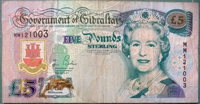GIBRALTAR 5 POUNDS COMMEMORATIVE MILLENIUM NOTE FROM YEAR 2000 ISSUE, QE II, P29 - Image 1 of 2
