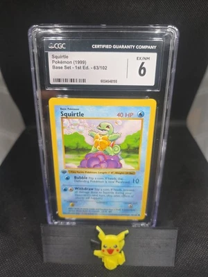 1999 Pokemon Squirtle 1st Edition Base Set #63/102 CGC 6.5 Near Mint+ - Image 1 of 2