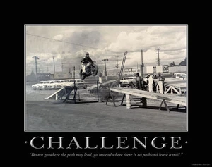 Harley Davidson Motorcycle Jump Racing Motivational Poster Art Print Wall Decor - Picture 1 of 1