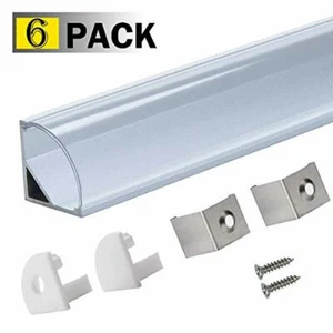 StarlandLed 6 Pack 1M/3.3ft V-Shape LED Channel Aluminum with Clear PC Cover for - Picture 1 of 6
