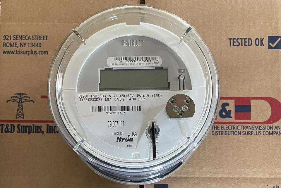 ITRON, WATTHOUR METER KWH, CP3SDR3, FM16S, 4W, 7 LUG, Y/D, 200A, 120-480V, SMART - Image 1 of 4