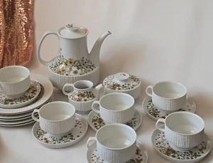 Thomas- Arcta Kaffeeservice für 6 Personen – Weiß, 21-tlg.– Grünes Blumenmuster - Bild 1 von 14