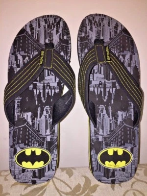 BATMAN Gotham City DC COMICS Super Hero Sandals Flip Flop Shoes Mens Sz 13 14 XL - Image 1 of 4