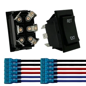 Momentary Reverse Polarity Rocker Switch 20A, 12V DC On-Off DPDT - 6 Pin (2 pk) - Picture 1 of 3