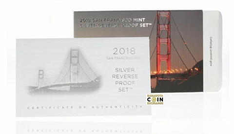 SAN FRANCISCO MINT  2018 SILVER REVERSE PROOF SET Replacement Box COA No Coins Cover