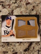 2011 Topps Marquee Gametime Mementos Quad Relics GOLD /25 Ben Zobrist #GMQR-12