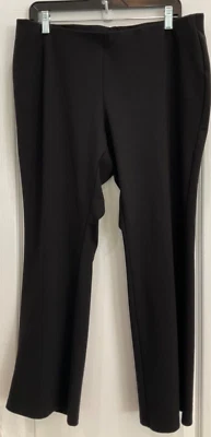 Ruby Rd. Favorites Womens Petite Pants Size 16P Black Wide Elastic Waist F40 - Image 1 of 4