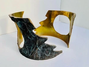 Willy Ceysens Table Basse Bronze Massif & Verre 1970s belgique - Picture 1 of 7