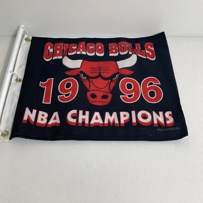 Chicago Bulls 1996 NBA Champions Tag Express Flag Banner For Car Window - Image 1 of 4