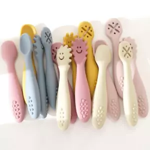 3pcs Cute Baby Learning Spoons Utensils Set Newborn Feeding Spoon Set Toddler Sc - Picture 1 of 32