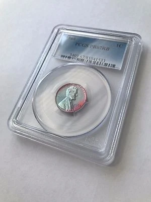 PR67RB 1964 PURPLE BLUE PINK TONED RED BROWN PROOF PENNY 1C PCGS GRADED RARE #4 - Image 1 of 2