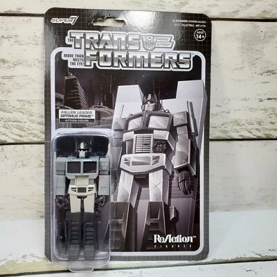 Super 7 ReAction Transformers Fallen Leader Optimus Prime 2020 3.75" Figure New - Image 1 of 4