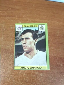 Figurina Calciatori PANINI 1968-69 AMARO AMANCIO REAL MADRID Storia delle Coppe