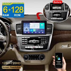128GB Carplay Android 14 Stereo Radio For 2012-2015 Mercedes-Benz W166 ML350 GPS - Bild 1 von 14