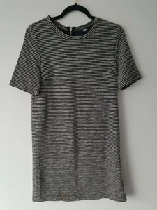 Size 16 BNWT H&M black grey shirt knit stretchy jumper dress 492 - Picture 1 of 3