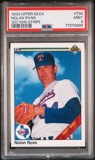1990 Upper Deck Nolan Ryan 300 Win Stripe Baseball Card #734 PSA 9 Mint