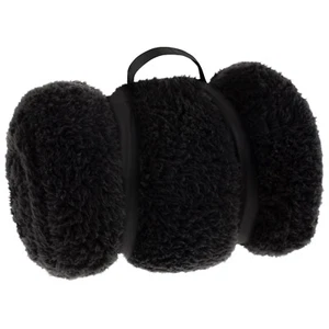 Teddy Rolled Throw Cuddly, Cosy And Convenient Throw With A Carry Handle - Black - Picture 1 of 8
