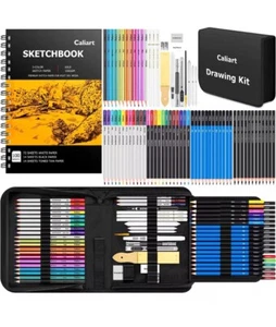 176PCS Art Supplies Sketching Kit with 100 Sheets 3-Color Sketch Book, Graphi... - Picture 1 of 7