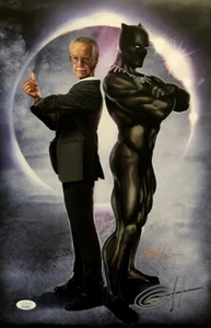 Black Panther And Stan The Man 11x17 Lithograph Signed By Greg Horn JSA - Bild 1 von 2