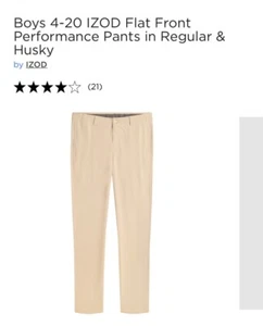 NEW Toddler Boy Izod School Performance Pants Khaki Size 4 Wicking Stretch - Picture 1 of 6