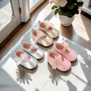 Infant Baby Girls Soft Sole Bowknot Princess Wedding Dress Mary Jane Flats - Bild 1 von 13