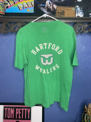 Hartford Whalers T Shirt Green Mens Small CCM Preowned NHL Cover
