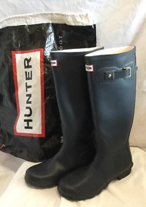 Hunter Original Wellington Boots Wellies Festival Navy Uk 7 - Imagen 1 de 4
