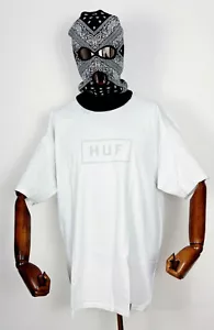 Huf Worldwide Calzado Zapatos de Skate Camiseta Camiseta Caja Logo Blanco en S - Imagen 1 de 1