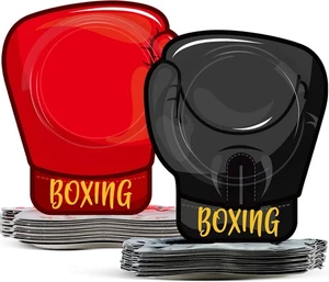 48 Stück Boxen Geburtstag Party Zubehör Rot Schwarz Boxer Handschuhe Teller Rot,  - Bild 1 von 7
