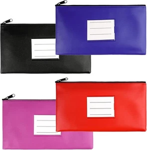 Banktasche, 4 Stück Geldtaschen Banktasche, Leder Bankmappe Geldscheintasche - Bild 1 von 7