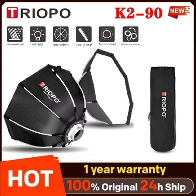 US Triopo K2-90 35,4 дюйма/90 см Bowens восьмиугольный зонт софтбокс для студийной вспышки новый - Изображение 1 из 4