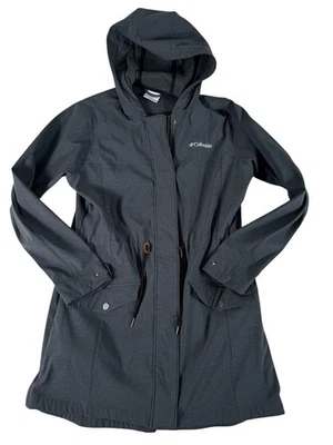 Columbia Gray Single Vent Long Sleeve Tasseled Raincoat Women's Size Large - Image 1 of 4