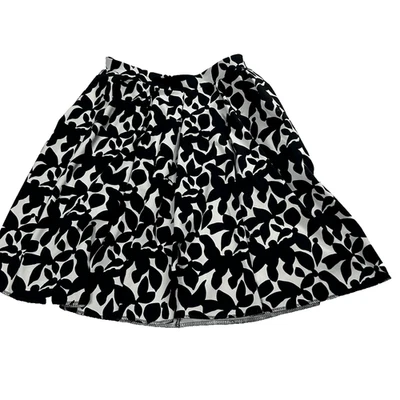 Falda Cynthia Rowley Mujer Negra Blanca Hasta la Rodilla Cremalleras Mediana Negocios Informal Foto 1 de 4