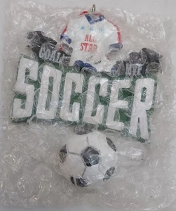 Soccer All-Star MVP Holiday Ornament Fan Sport Resin Charm - Picture 1 of 9