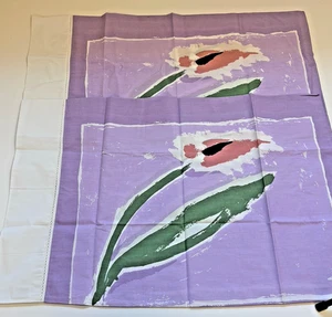 Juego de 2 fundas de almohada vintage NOS BURLINGTON estándar abstracto floral púrpura nuevo - Imagen 1 de 5