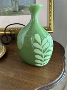 Crate & Barrel Vase grün Flasche Brin Vase modern modern Blumenvase Dekor - Bild 1 von 11