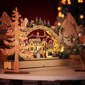 Christmas Village Scene LED Ornament Decoration Xmas House Tree Light Up! - Picture 1 of 6